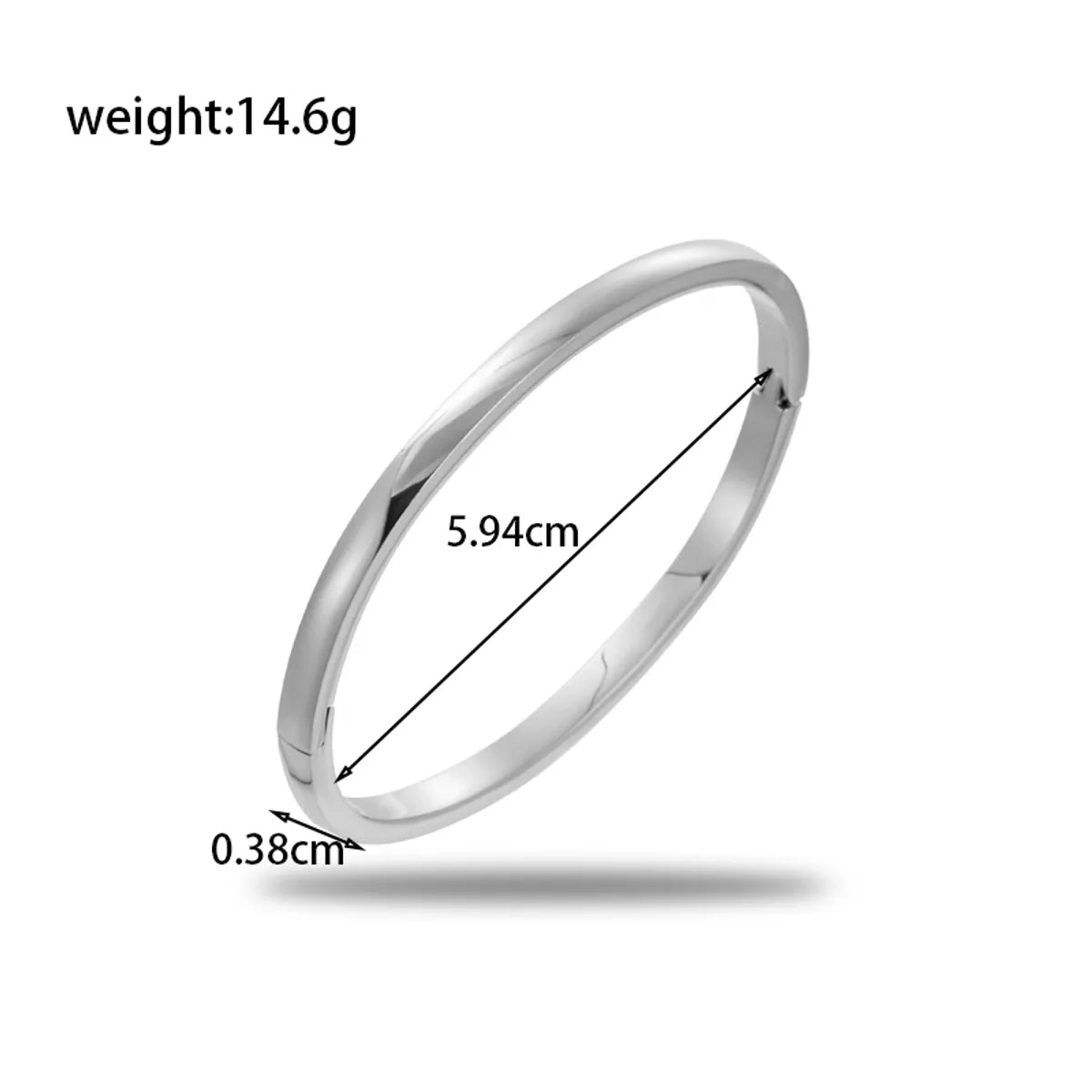 Simple Style Oval Solid Color 304 Stainless Steel Bangle In Bulk