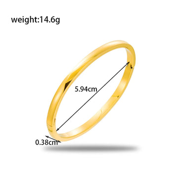 Simple Style Oval Solid Color 304 Stainless Steel Bangle In Bulk