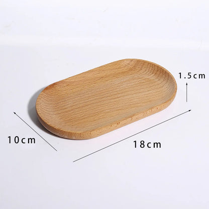 Simple Style Oval Solid Wood Jewelry Rack