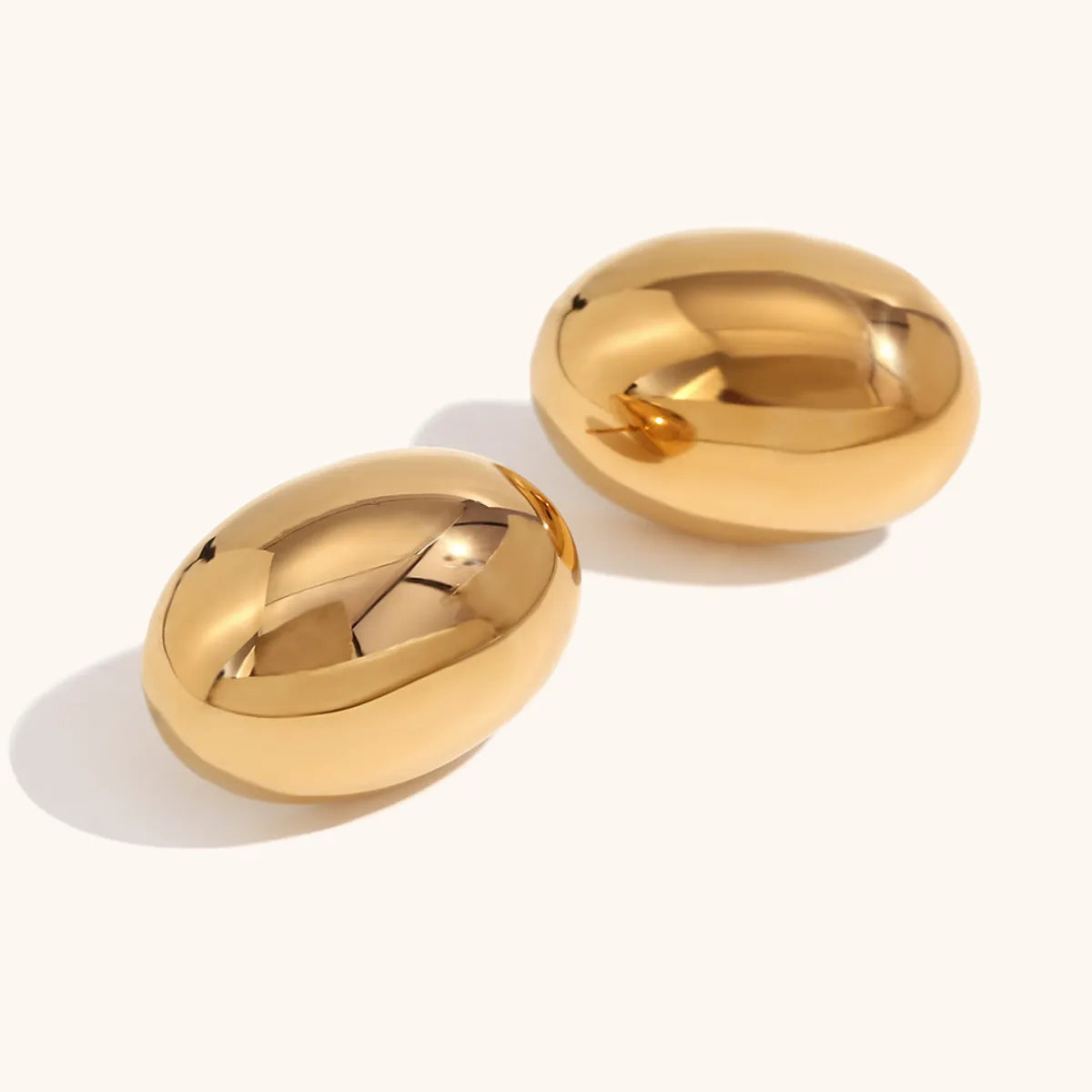 Simple Style Oval Stainless Steel Ear Studs 1 Pair