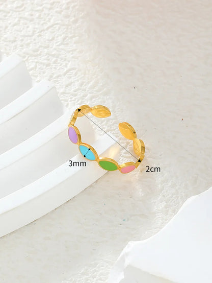 Simple Style Oval Stainless Steel Plating 18k Gold Plated Open Rings