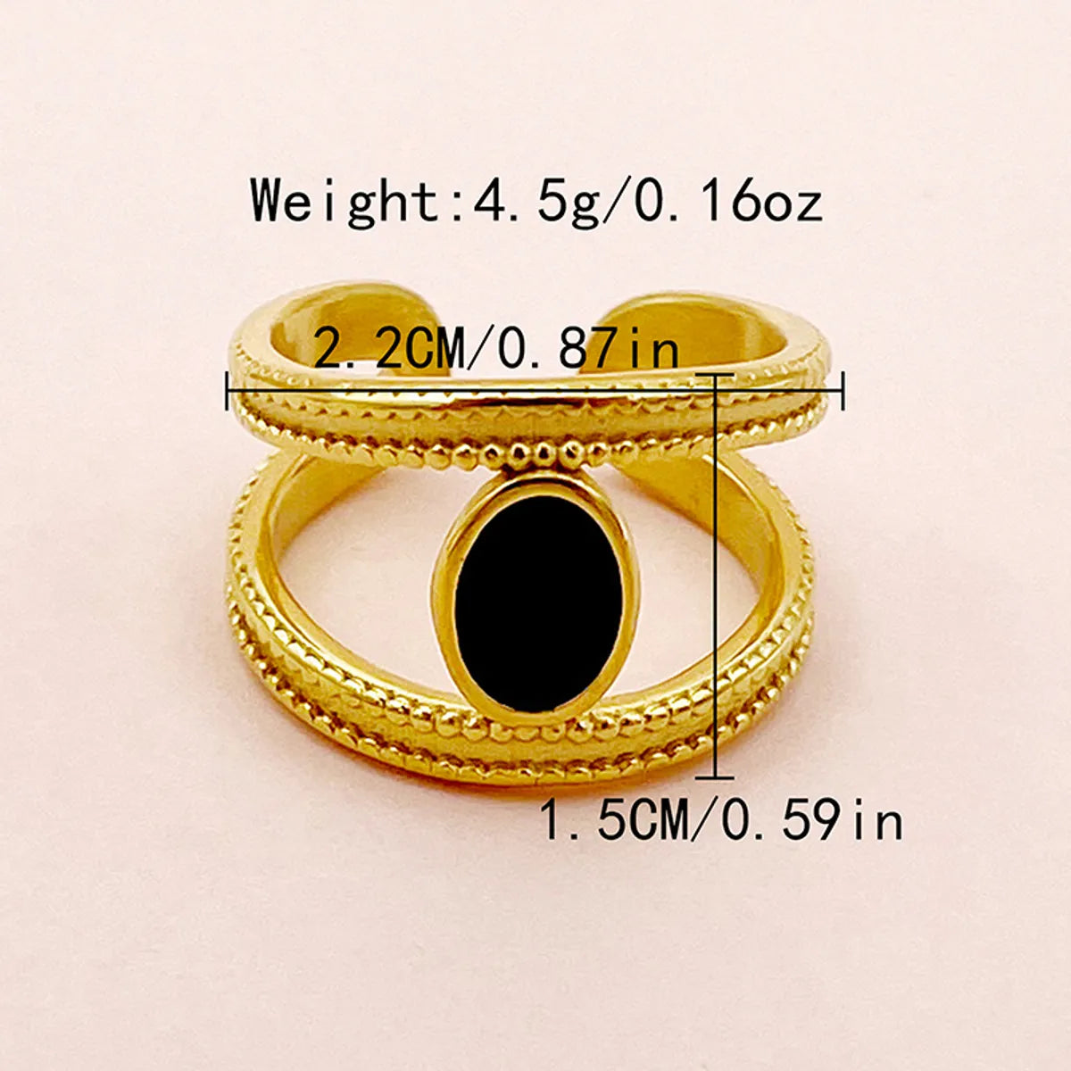 Simple Style Oval Stainless Steel Plating Inlay Zircon Gold Plated Rings