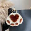 Simple Style Paw Print Rex Rabbit Fur Bag Pendant Keychain