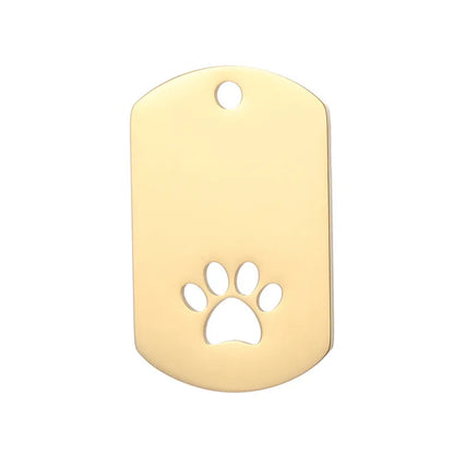 1 Piece Stainless Steel 18K Gold Plated Paw Print