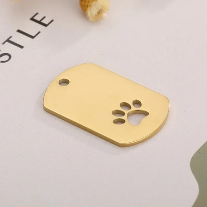 1 Piece Stainless Steel 18K Gold Plated Paw Print