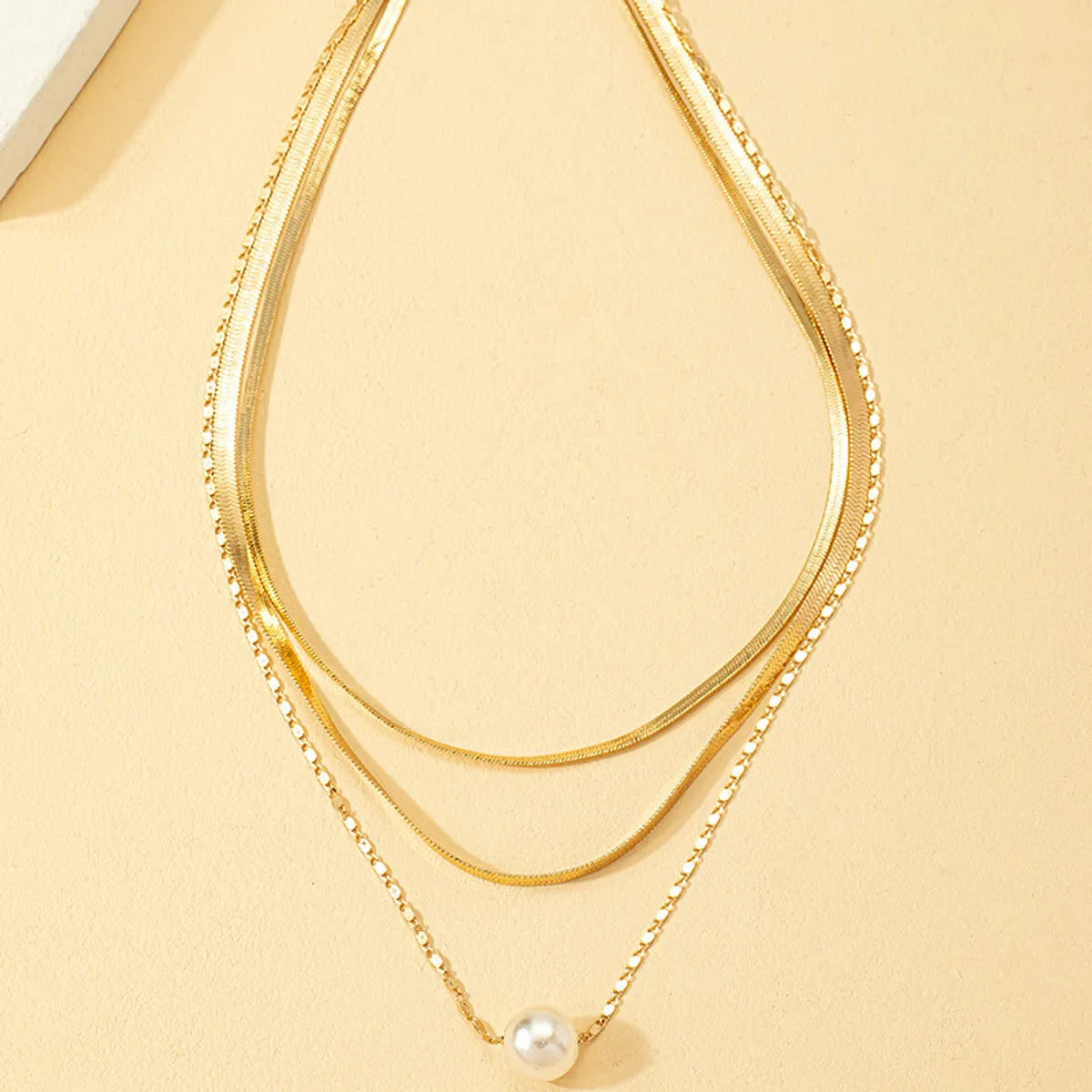 Simple Style Pearl Alloy Plating Artificial Pearls Necklace