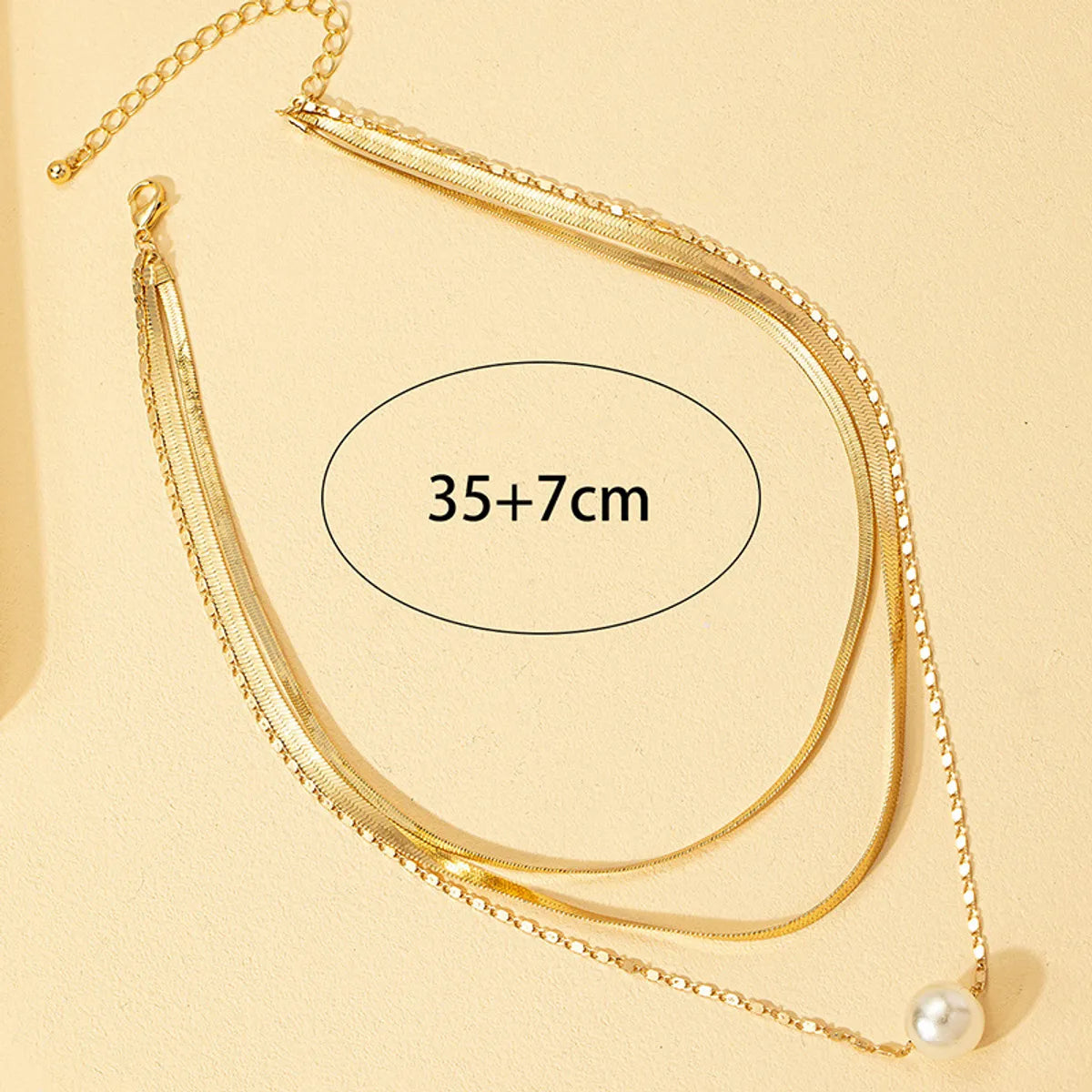 Simple Style Pearl Alloy Plating Artificial Pearls Necklace