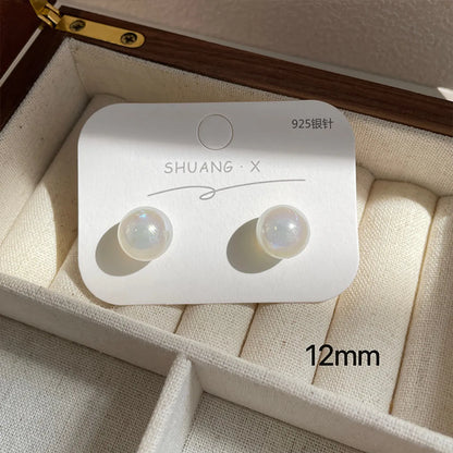 Simple Style Pearl Alloy Stoving Varnish Artificial Pearls Women'S Ear Studs 1 Pair