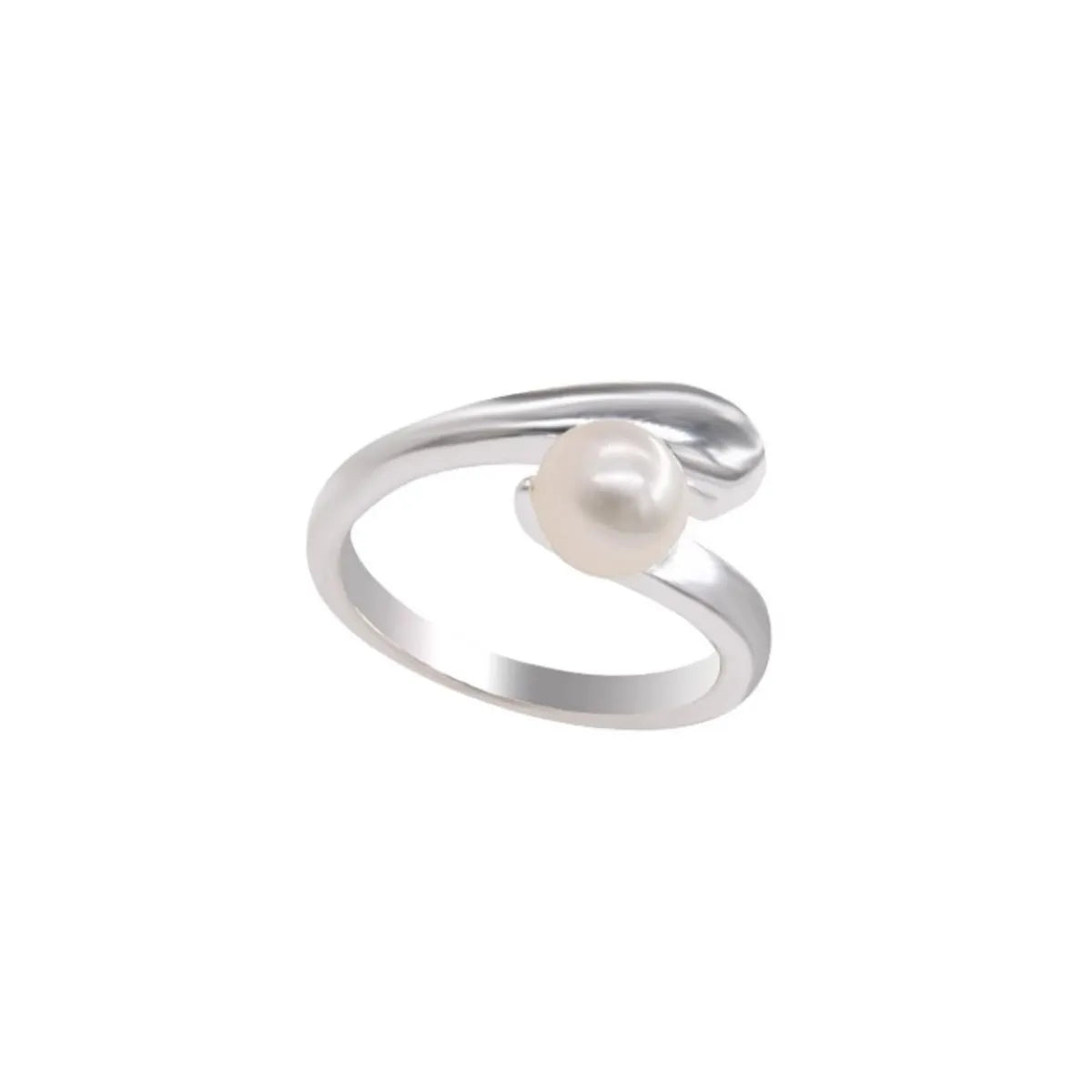 Simple Style Pearl Copper Plating Silver Plated Open Rings