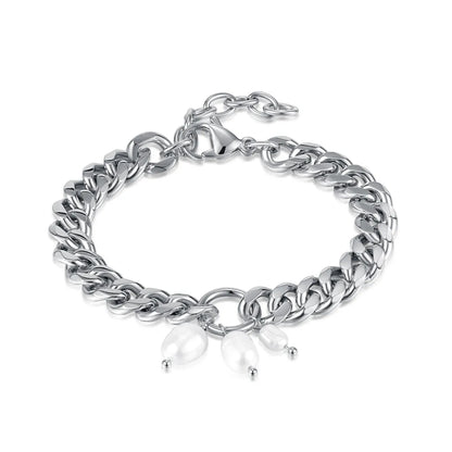 Simple Style Pearl Stainless Steel Titanium Steel Bracelets