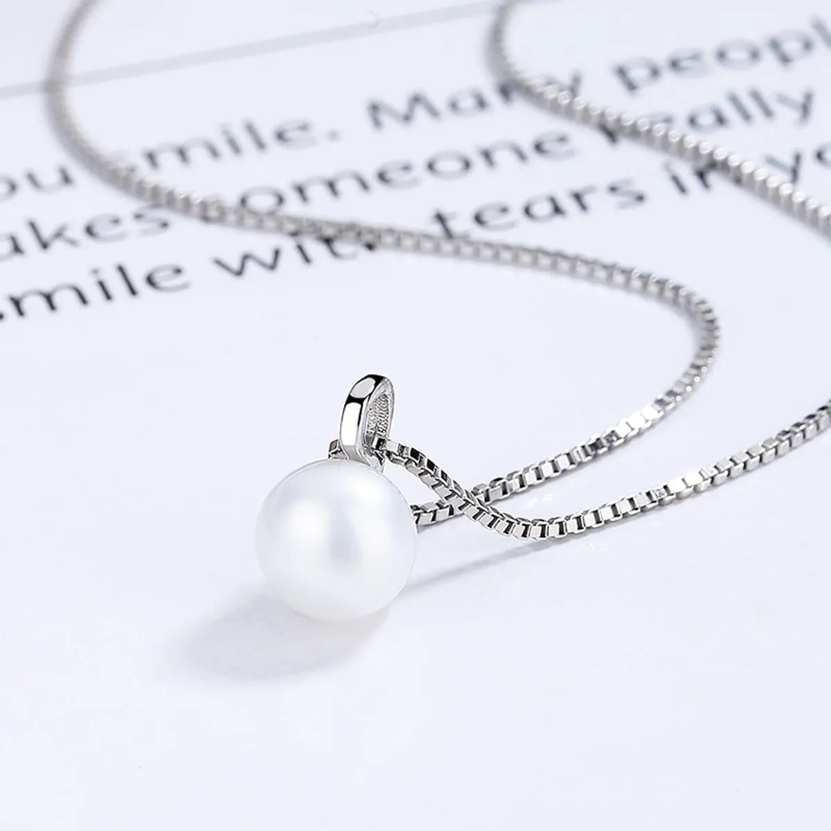 Simple Style Pearl Sterling Silver Plating Charms Pendant Necklace