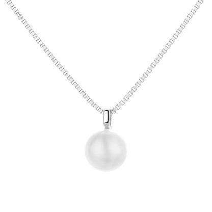 Simple Style Pearl Sterling Silver Plating Charms Pendant Necklace