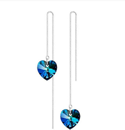 1 Pair Simple Style Pentagram Water Droplets Butterfly Tassel Inlay Artificial Gemstones Artificial Crystal Imitation Diamond Artificial Diamond Gem Drop Earrings