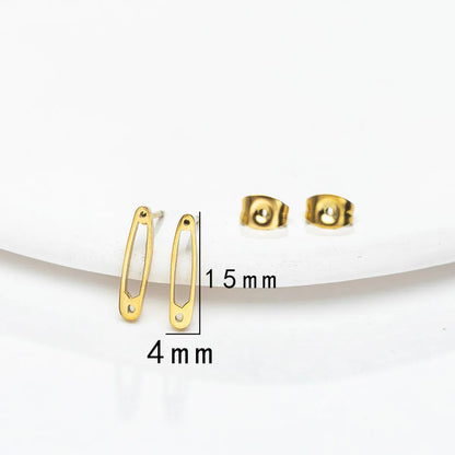 Simple Style Pin Stainless Steel Ear Studs Plating No Inlaid Stainless Steel Earrings