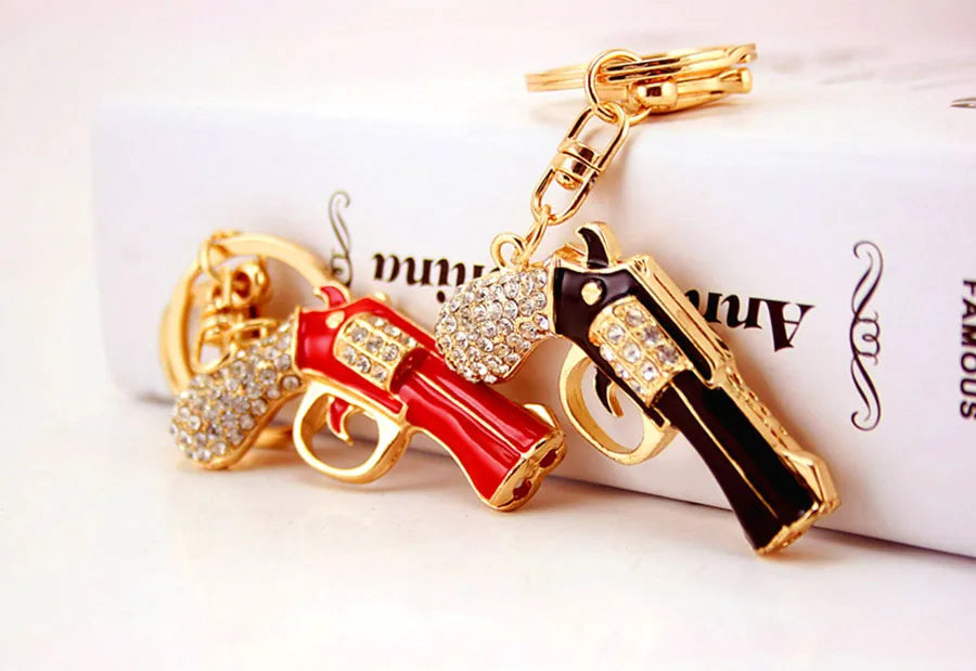 Simple Style Pistol Alloy Inlaid Zircon Unisex Bag Pendant Keychain