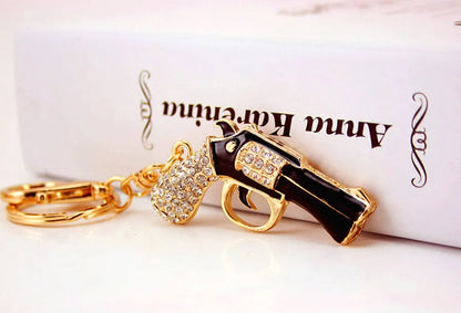 Simple Style Pistol Alloy Inlaid Zircon Unisex Bag Pendant Keychain