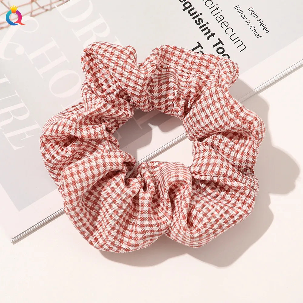 Simple Style Plaid Fruit Flower Cloth Hair Tie 1 Piece