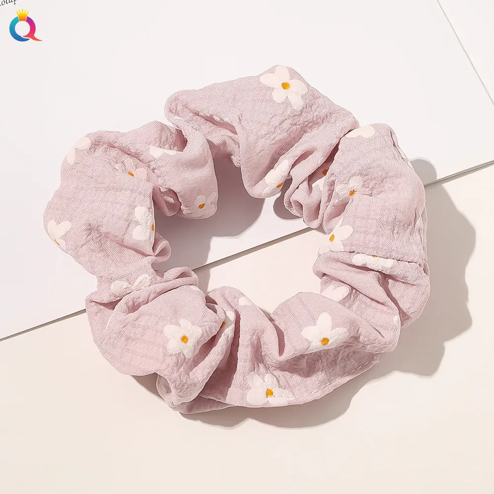 Simple Style Plaid Fruit Flower Cloth Hair Tie 1 Piece