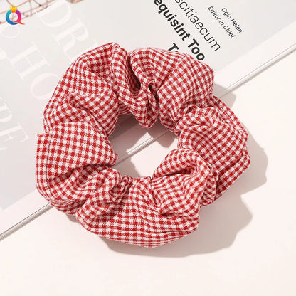 Simple Style Plaid Fruit Flower Cloth Hair Tie 1 Piece