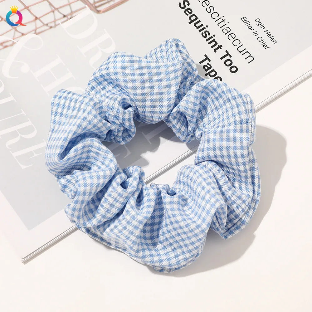 Simple Style Plaid Fruit Flower Cloth Hair Tie 1 Piece