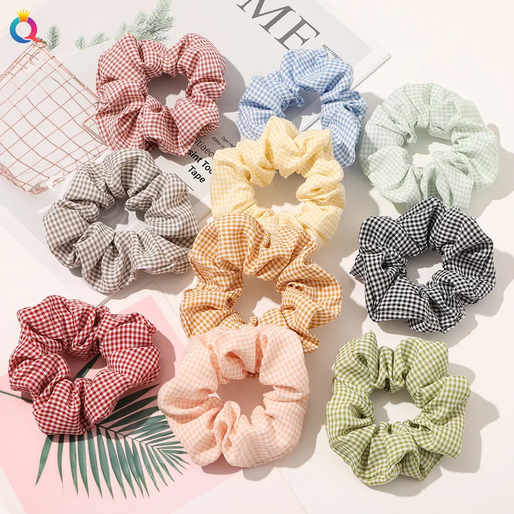 Simple Style Plaid Fruit Flower Cloth Hair Tie 1 Piece