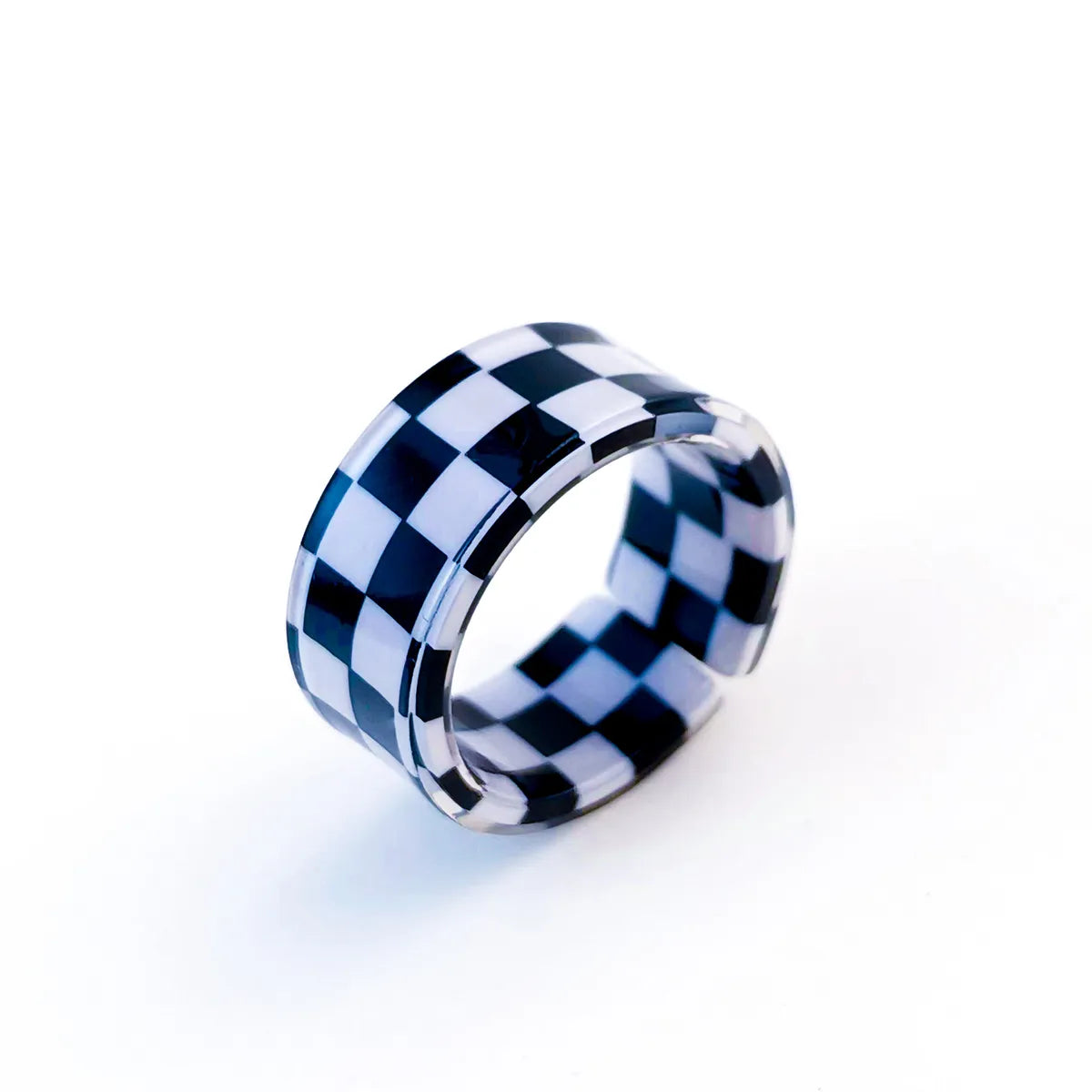 Simple Style Plaid Resin Enamel Women'S Rings