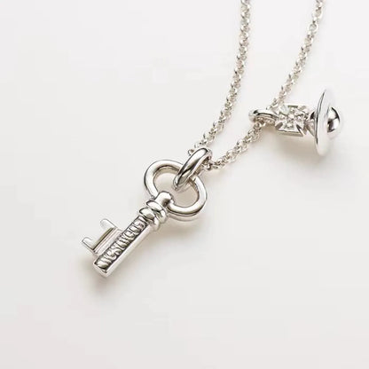 Simple Style Planet Key Alloy Women'S Pendant Necklace