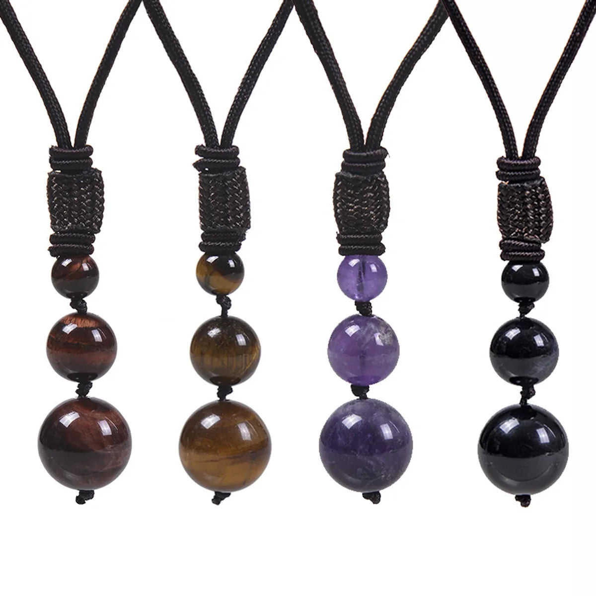 Simple Style Printing Natural Stone Pendant Necklace