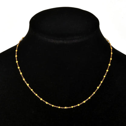 Simple Style Printing Stainless Steel Alloy Plating Gold Plated Necklace