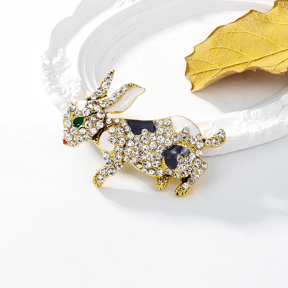 Simple Style Rabbit Alloy Inlay Rhinestones Unisex Brooches