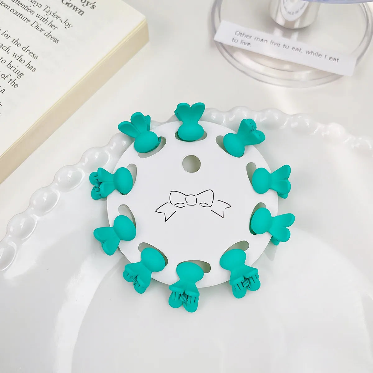 Simple Style Rabbit Solid Color Flower Plastic Hair Claws