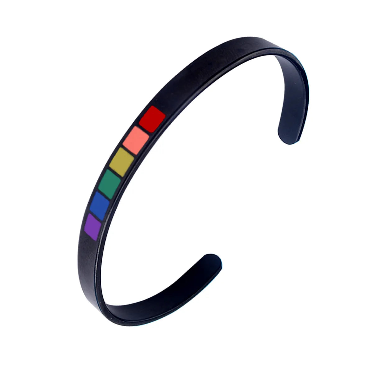 Simple Style Rainbow Stainless Steel Cuff Bracelets