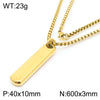 Simple Style Rectangle 304 Stainless Steel 18K Gold Plated Men'S Pendant Necklace