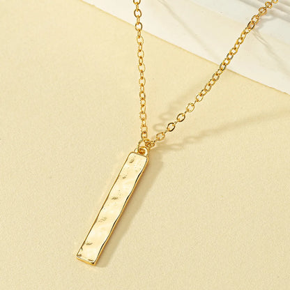 Simple Style Rectangle Alloy Zinc Plating Women's Pendant Necklace