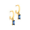 Simple Style Rectangle Copper Dangling Earrings Gold Plated Rhinestones Copper Earrings