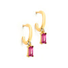 Simple Style Rectangle Copper Dangling Earrings Gold Plated Rhinestones Copper Earrings