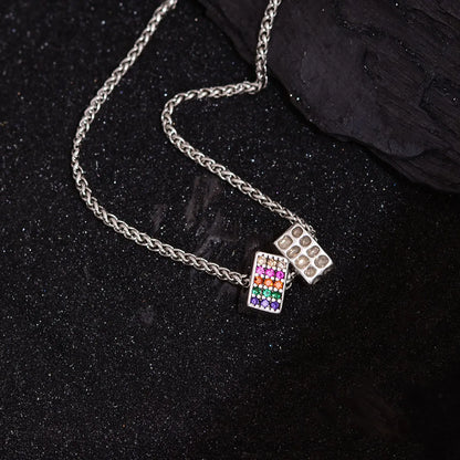 Simple Style Rectangle Copper Inlay Zircon Necklace