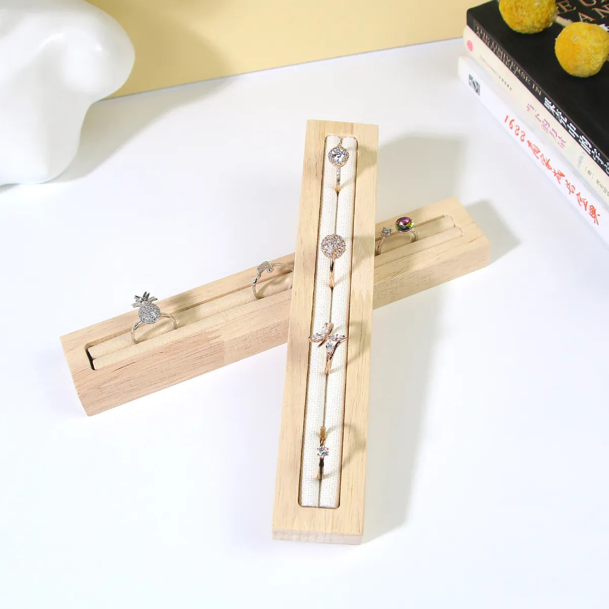 Simple Style Rectangle Log Flannel Patchwork Jewelry Rack