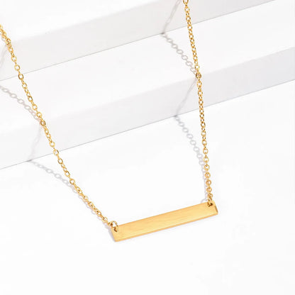 Simple Style Rectangle Stainless Steel Necklace Plating Stainless Steel Necklaces