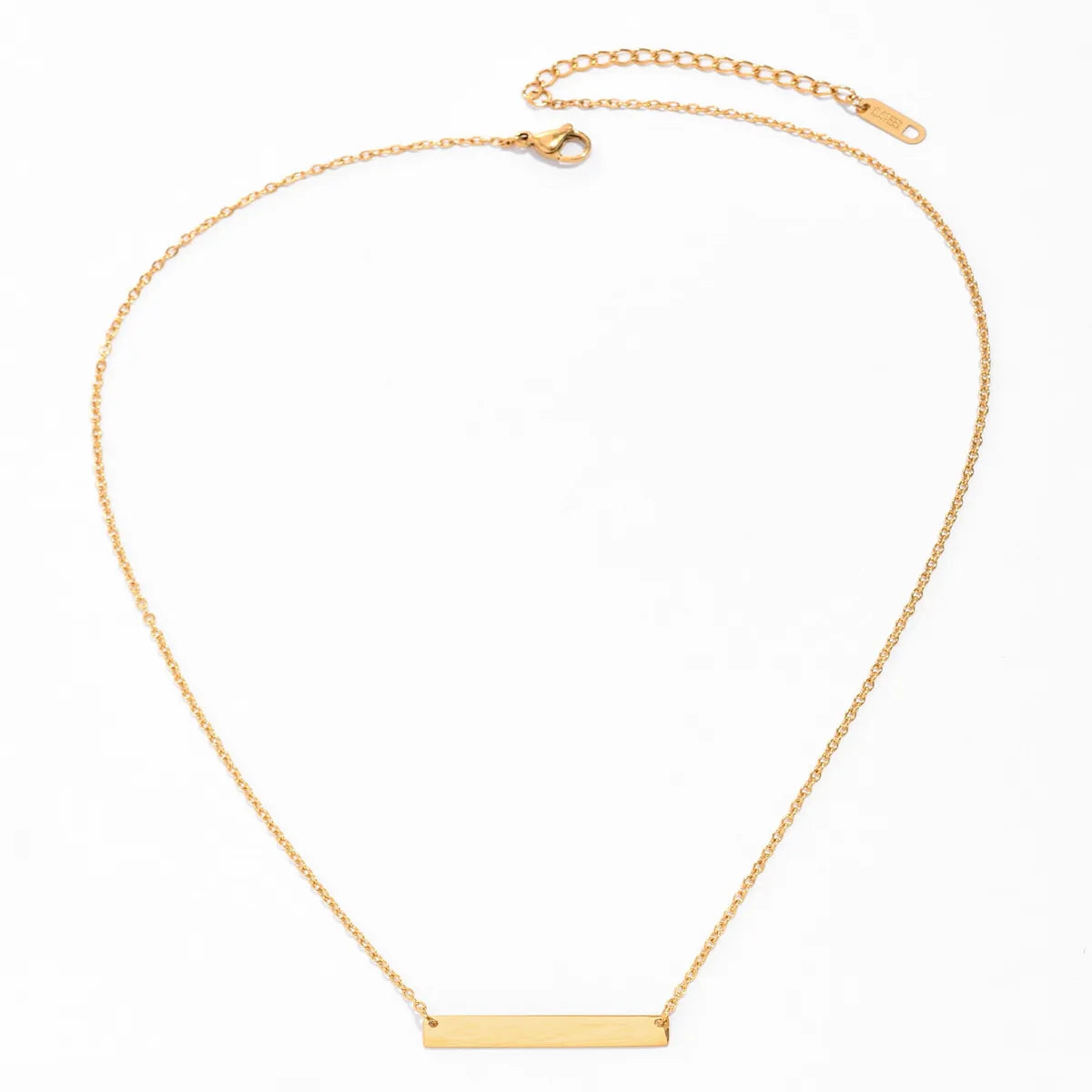 Simple Style Rectangle Stainless Steel Necklace Plating Stainless Steel Necklaces