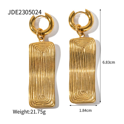 Wholesale Jewelry Simple Style Rectangle 304 Stainless Steel Plating Earrings Necklace