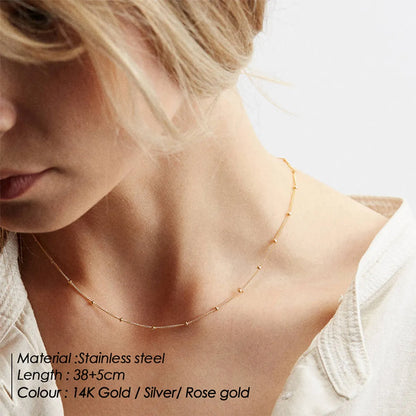 Simple Style Rectangle Stainless Steel Plating Layered Necklaces