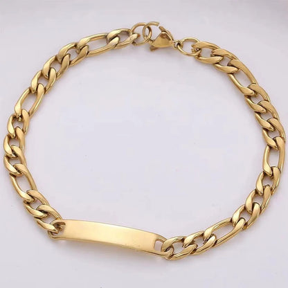 Simple Style Rectangle Stainless Steel Polishing Plating 18k Gold Plated Bracelets