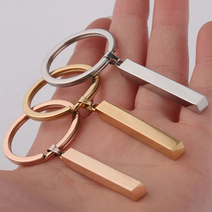 Simple Style Rectangle Stainless Steel None Unisex Keychain