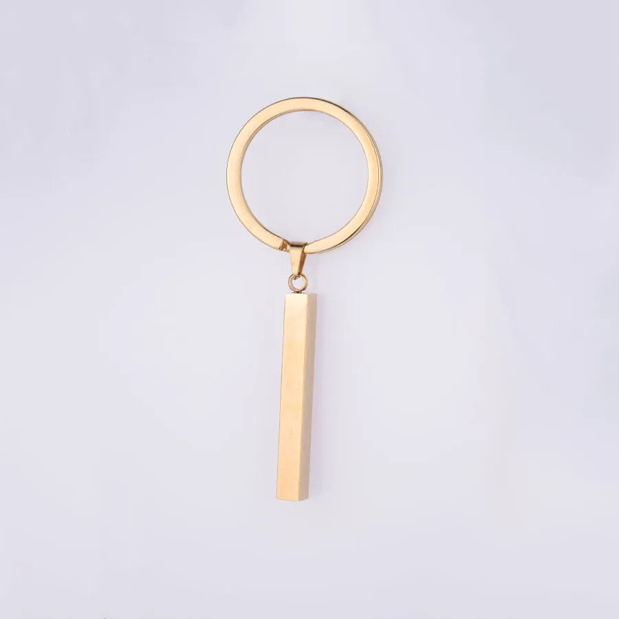 Simple Style Rectangle Stainless Steel None Unisex Keychain