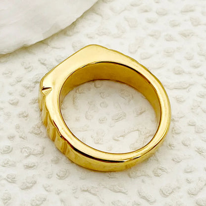 Simple Style Roman Style Square Stainless Steel Plating Gold Plated Rings