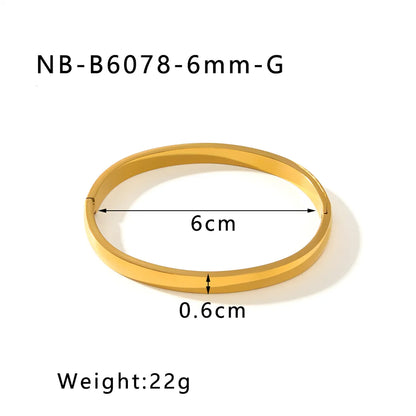 Simple Style Round 304 Stainless Steel 18K Gold Plated Bangle In Bulk