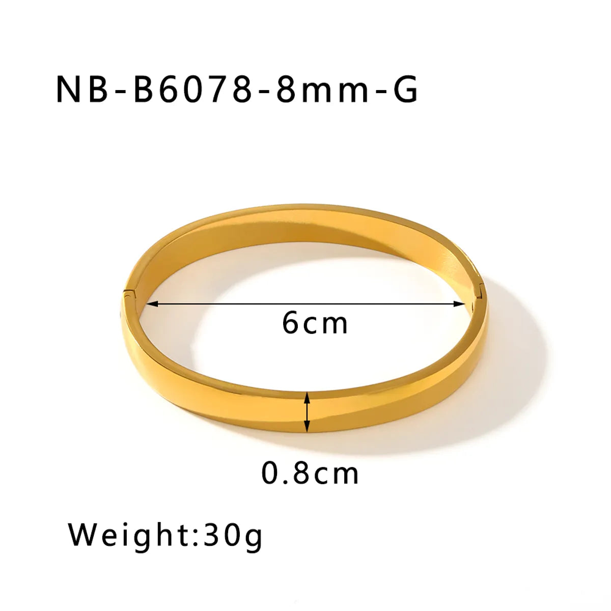 Simple Style Round 304 Stainless Steel 18K Gold Plated Bangle In Bulk