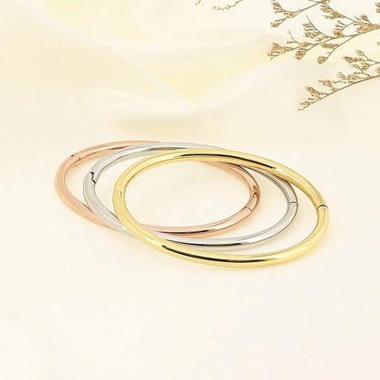 Simple Style Round 304 Stainless Steel 18K Gold Plated Bangle In Bulk