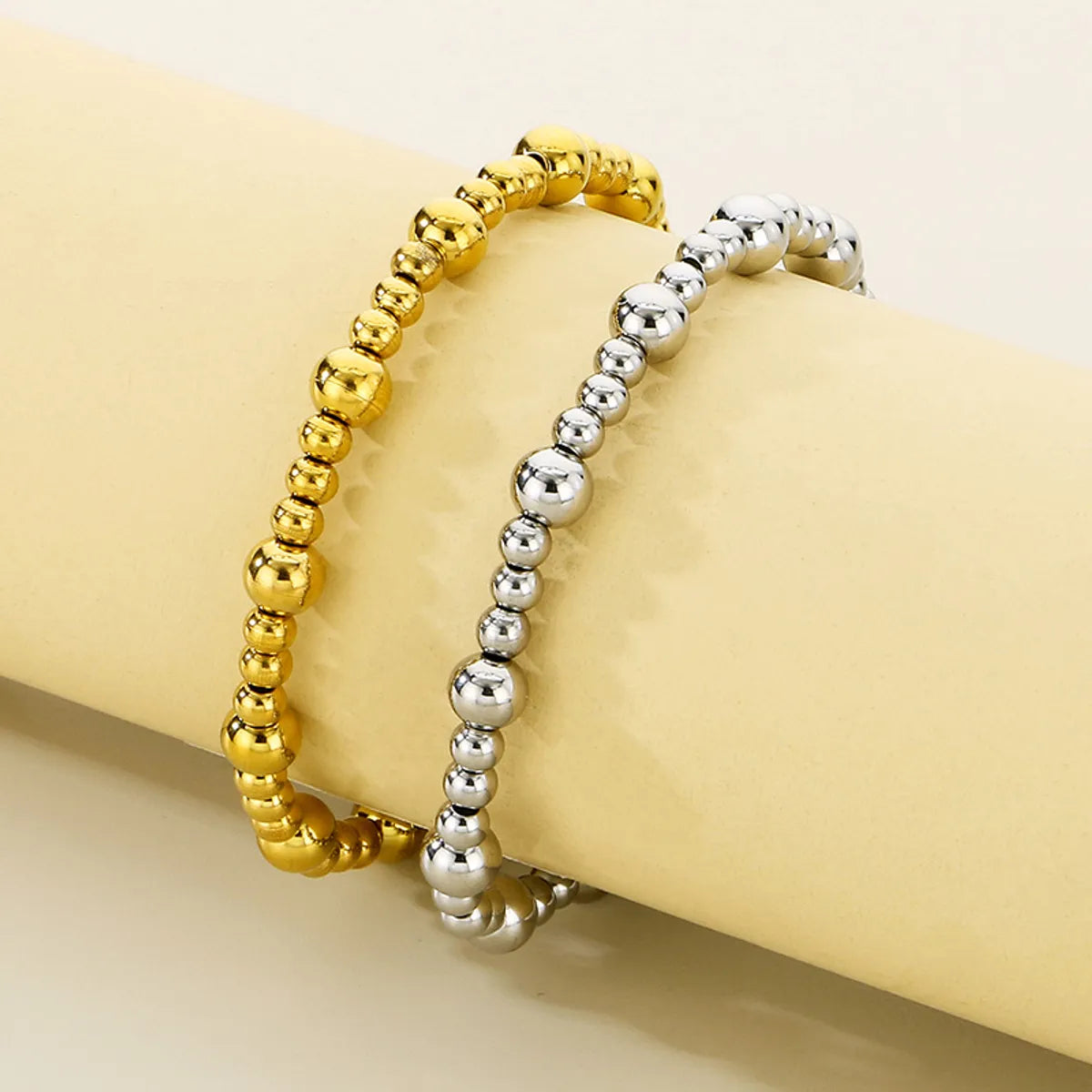 Simple Style Round 304 Stainless Steel 18K Gold Plated Bracelets In Bulk